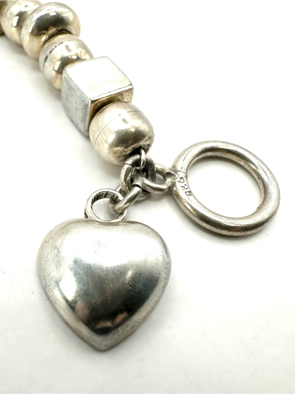 Silpada Retired VINTAGE B0734 Sterling Silver , Stone , Heart Charm Bracelet - Picture 4 of 8
